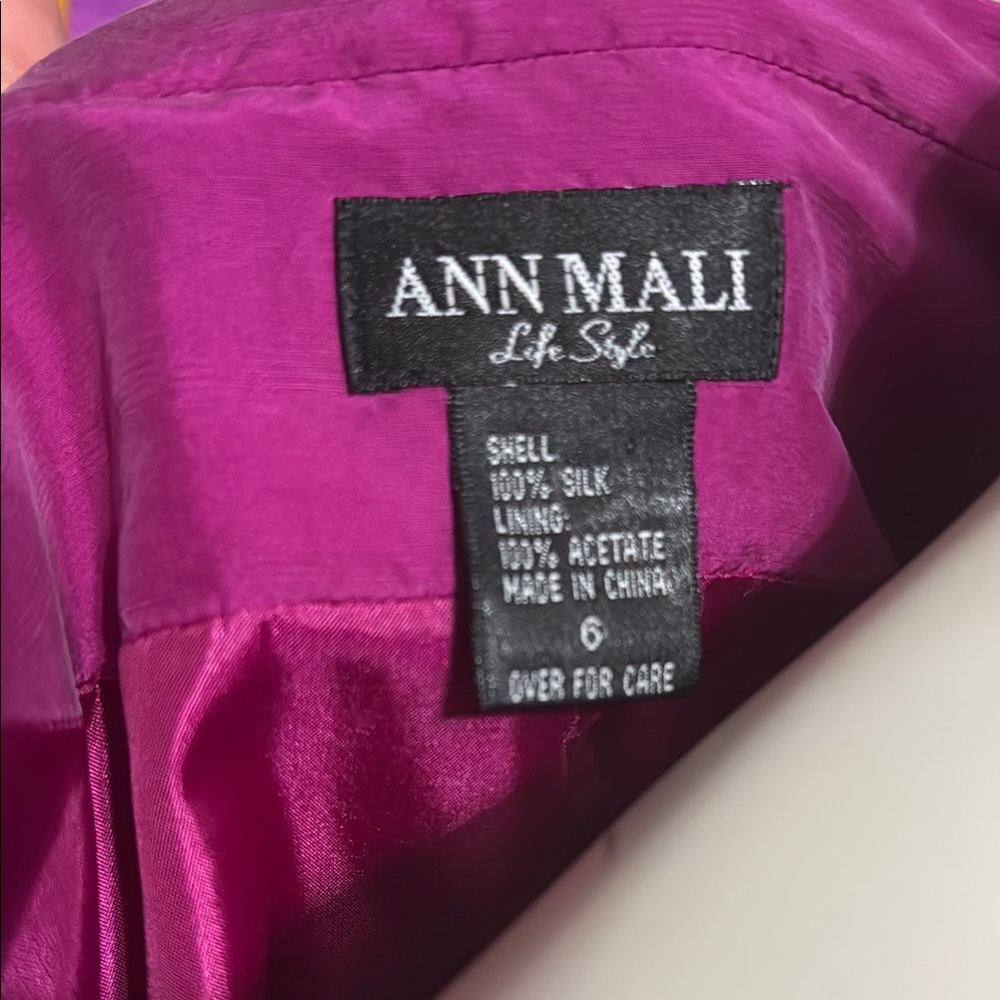Vibrant Purple Silk Blazer and Skirt Set - Picture 2 of 5